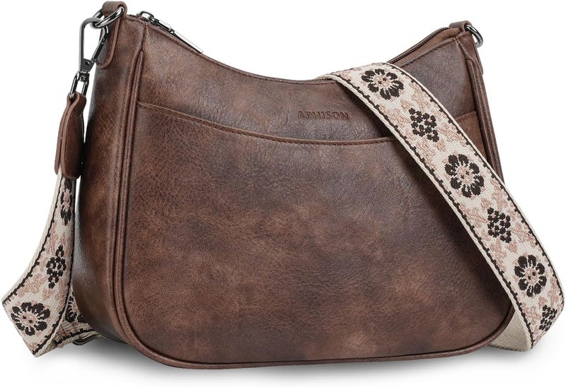 APHISON Trendy Leather Crossbody Purse with Adjustable Strap, Women's Shoulder Handbag - Image 1